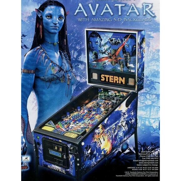 Avatar James Cameron’s Pinball FLYER Original 2010 NOS Art Print Sheet Fantasy - Picture 1 of 4